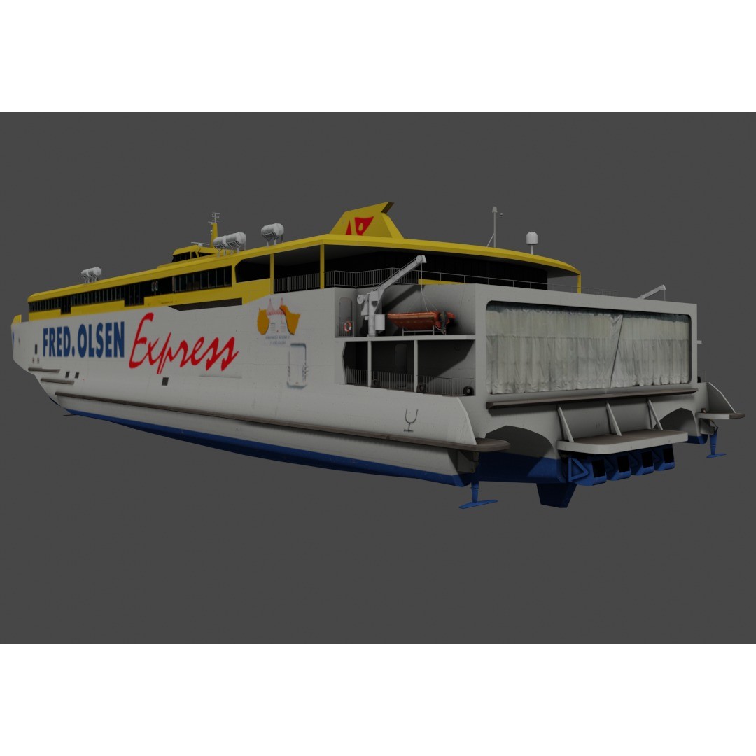 BAJAMAR EXPRESS 3D Model – Low Poly Ferry, FBX & PBR Textures - View 10