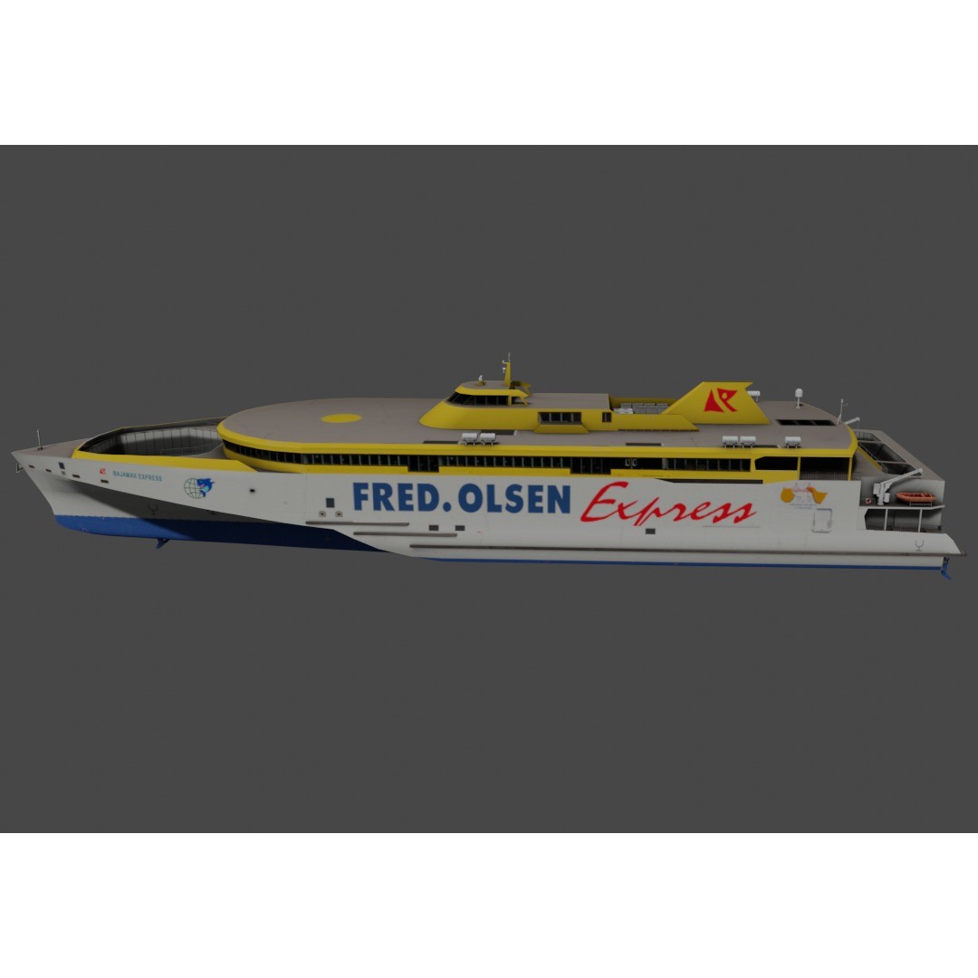 BAJAMAR EXPRESS 3D Model – Low Poly Ferry, FBX & PBR Textures - View 11