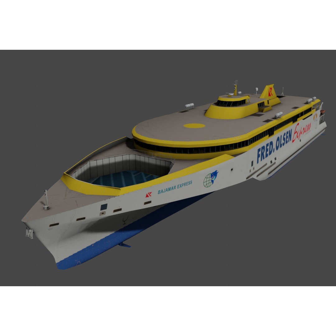BAJAMAR EXPRESS 3D Model – Low Poly Ferry, FBX & PBR Textures - View 12