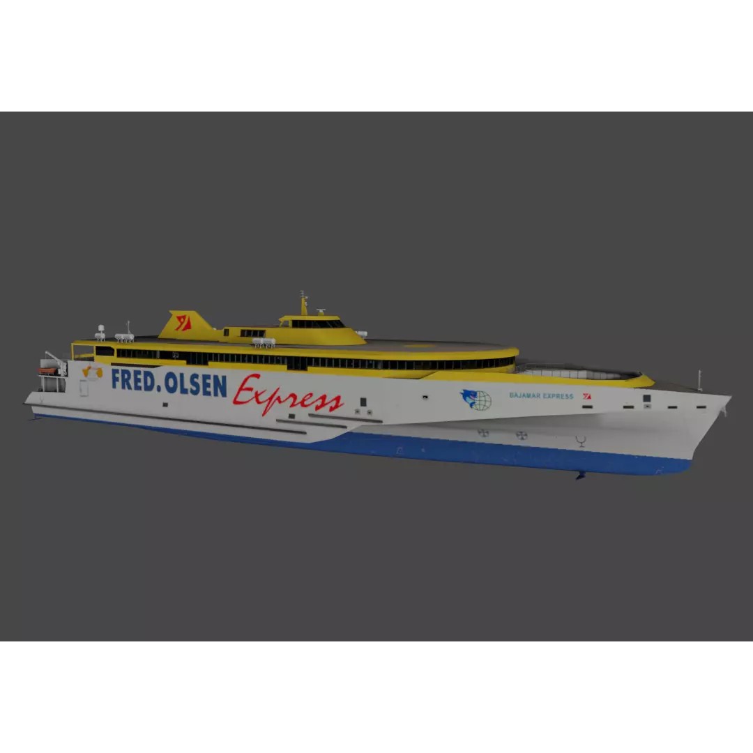 BAJAMAR EXPRESS 3D Model – Low Poly Ferry, FBX & PBR Textures - View 2