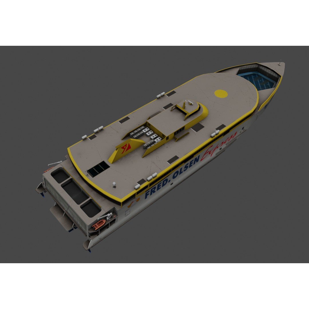 BAJAMAR EXPRESS 3D Model – Low Poly Ferry, FBX & PBR Textures - View 3