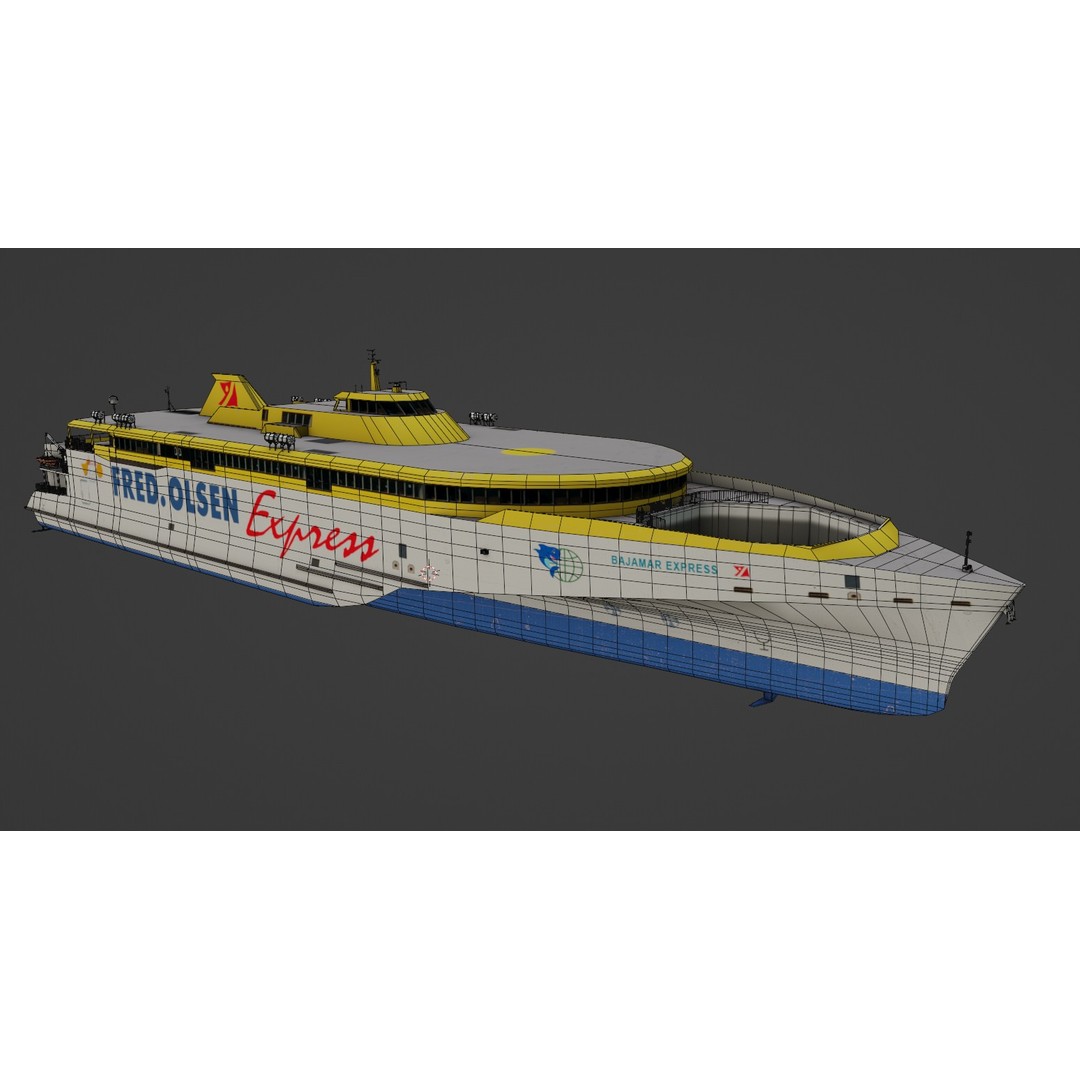 BAJAMAR EXPRESS 3D Model – Low Poly Ferry, FBX & PBR Textures - View 4