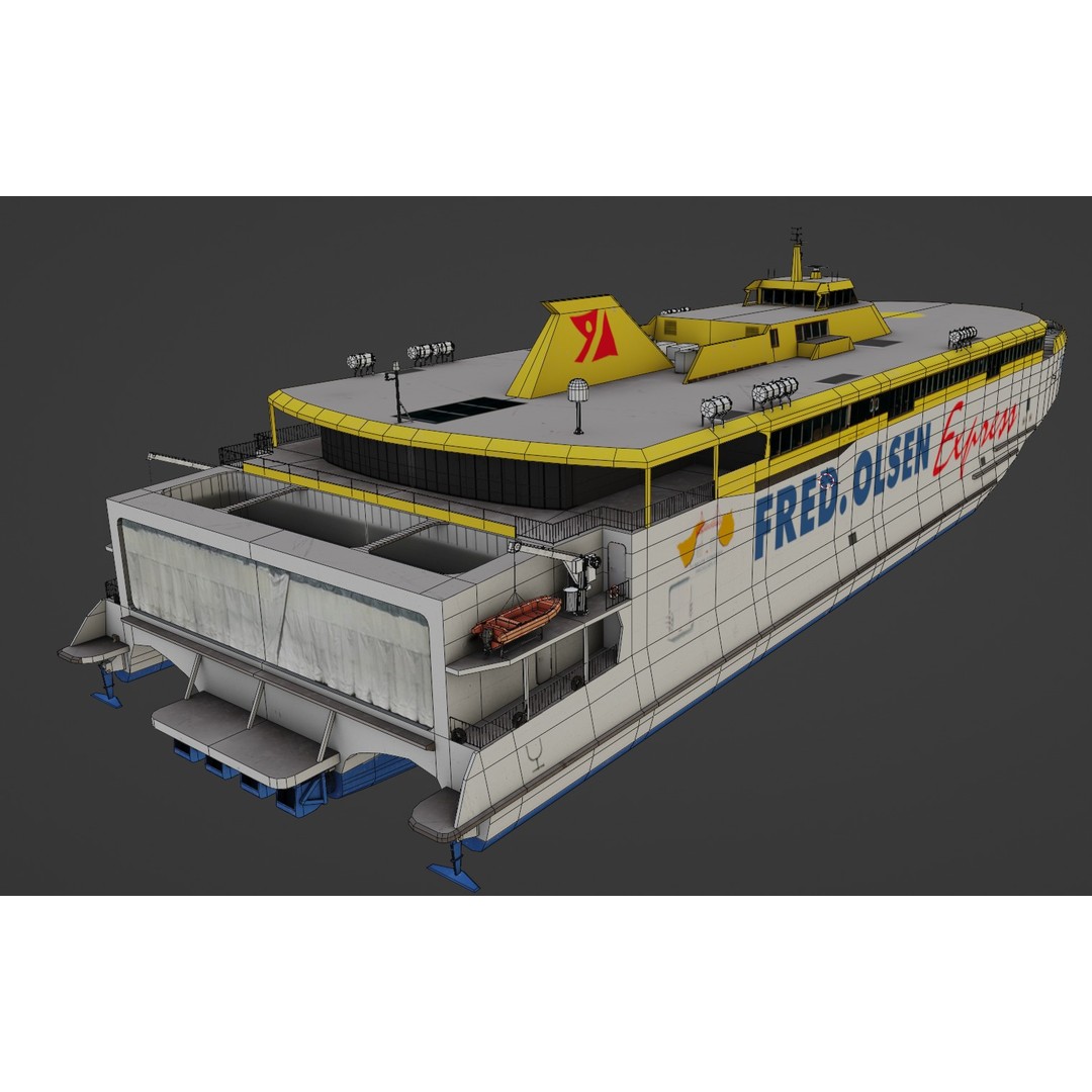 BAJAMAR EXPRESS 3D Model – Low Poly Ferry, FBX & PBR Textures - View 5
