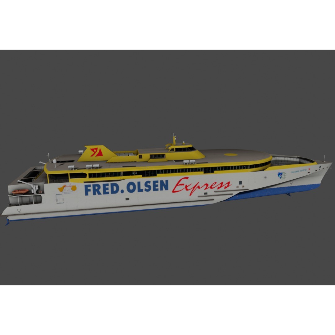 BAJAMAR EXPRESS 3D Model – Low Poly Ferry, FBX & PBR Textures - View 7