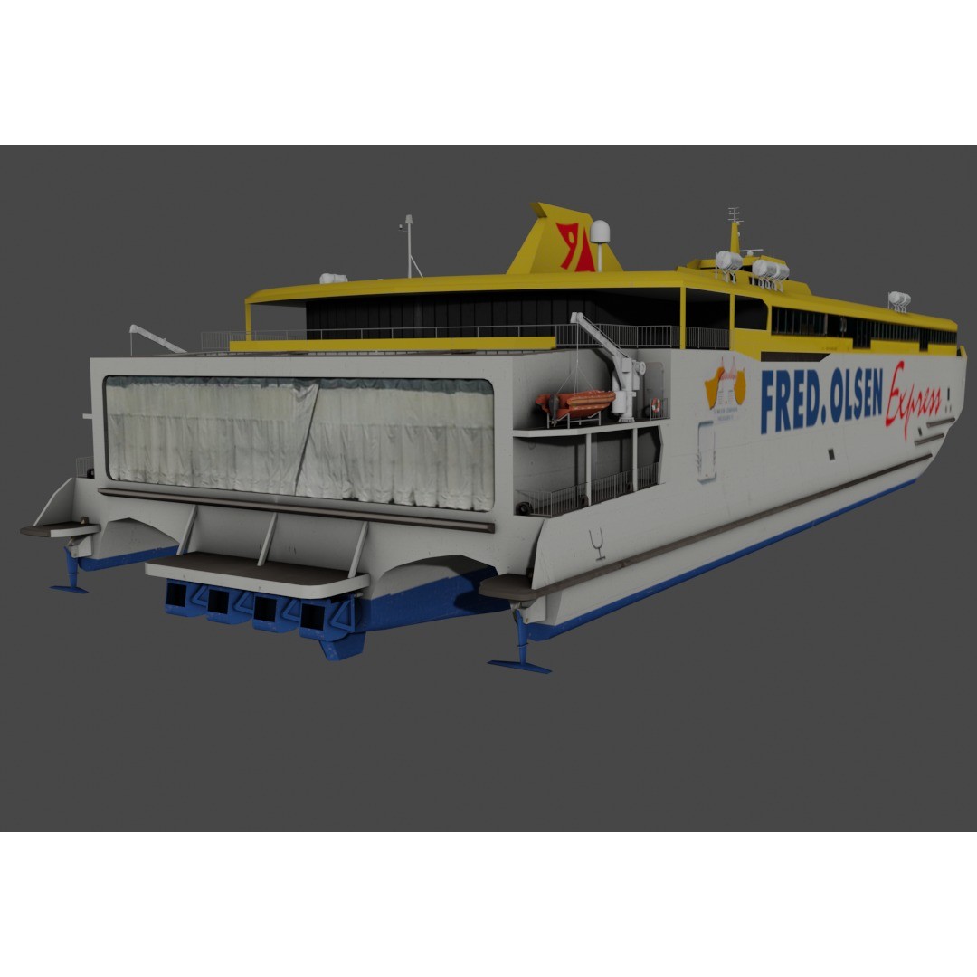 BAJAMAR EXPRESS 3D Model – Low Poly Ferry, FBX & PBR Textures - View 8