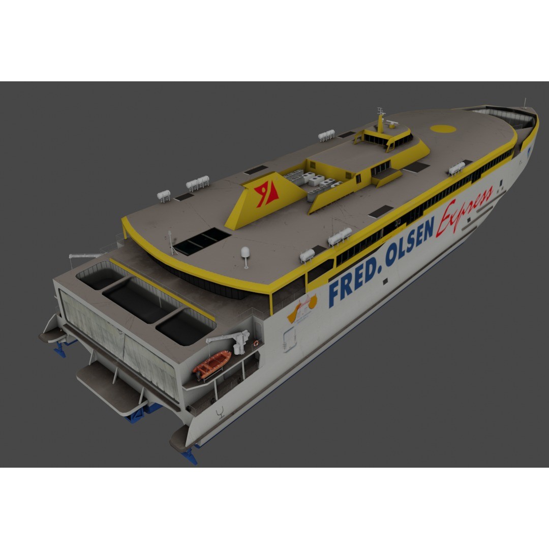 BAJAMAR EXPRESS 3D Model – Low Poly Ferry, FBX & PBR Textures - View 9
