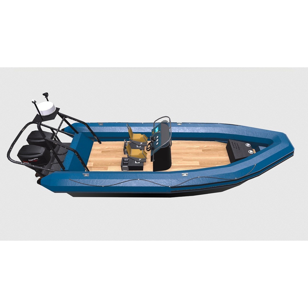 Rigid Inflatable Boat 3D Model – Low Poly PBR Game Asset, FBX, OBJ - View 11