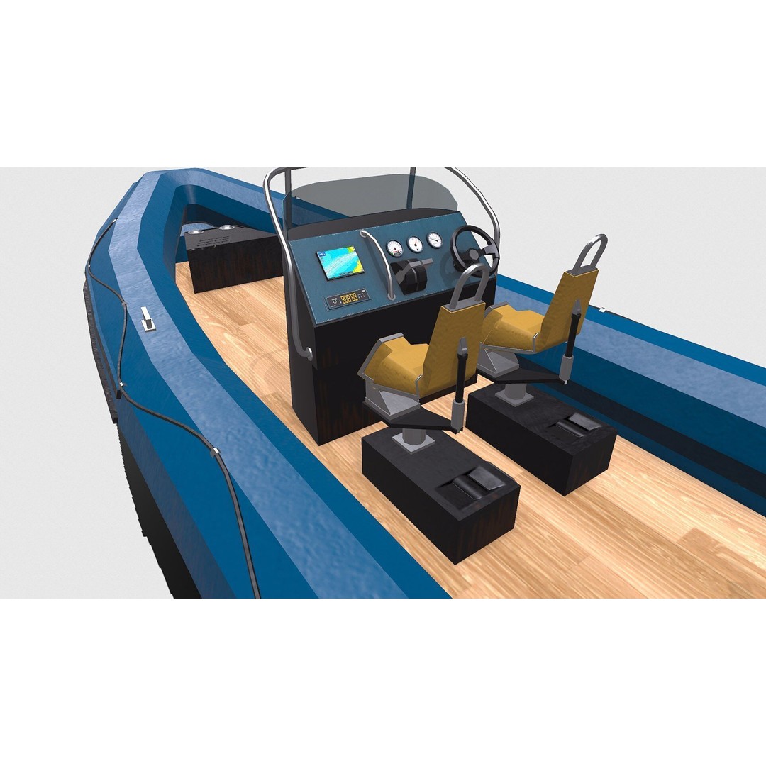 Rigid Inflatable Boat 3D Model – Low Poly PBR Game Asset, FBX, OBJ - View 15