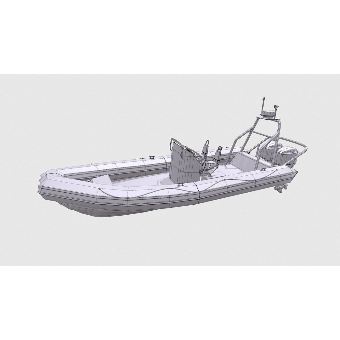 Rigid Inflatable Boat 3D Model – Low Poly PBR Game Asset, FBX, OBJ - View 22