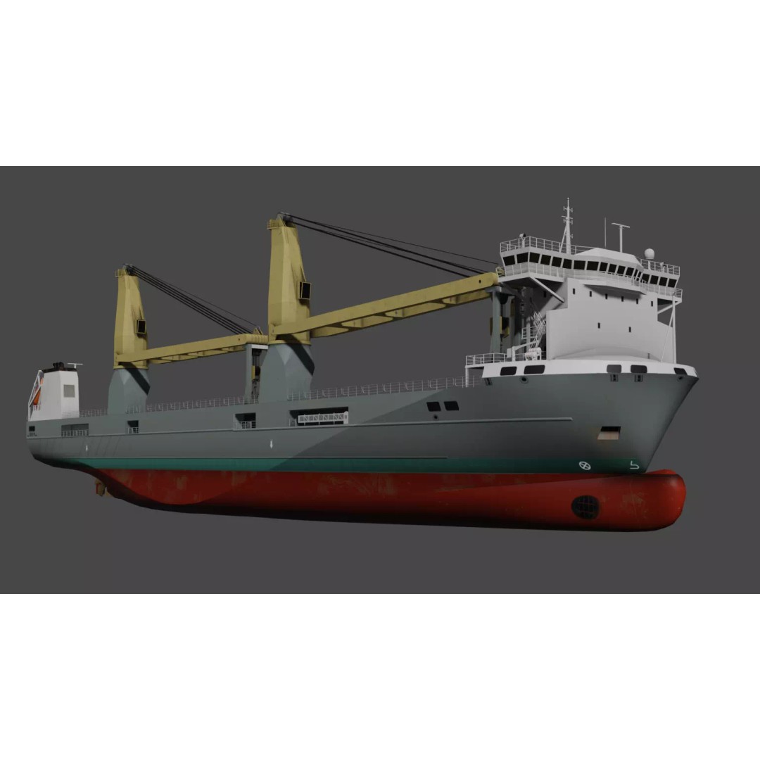 SAL Heavy Lift Vessel 3D Model – Low Poly Industrial Ship, FBX