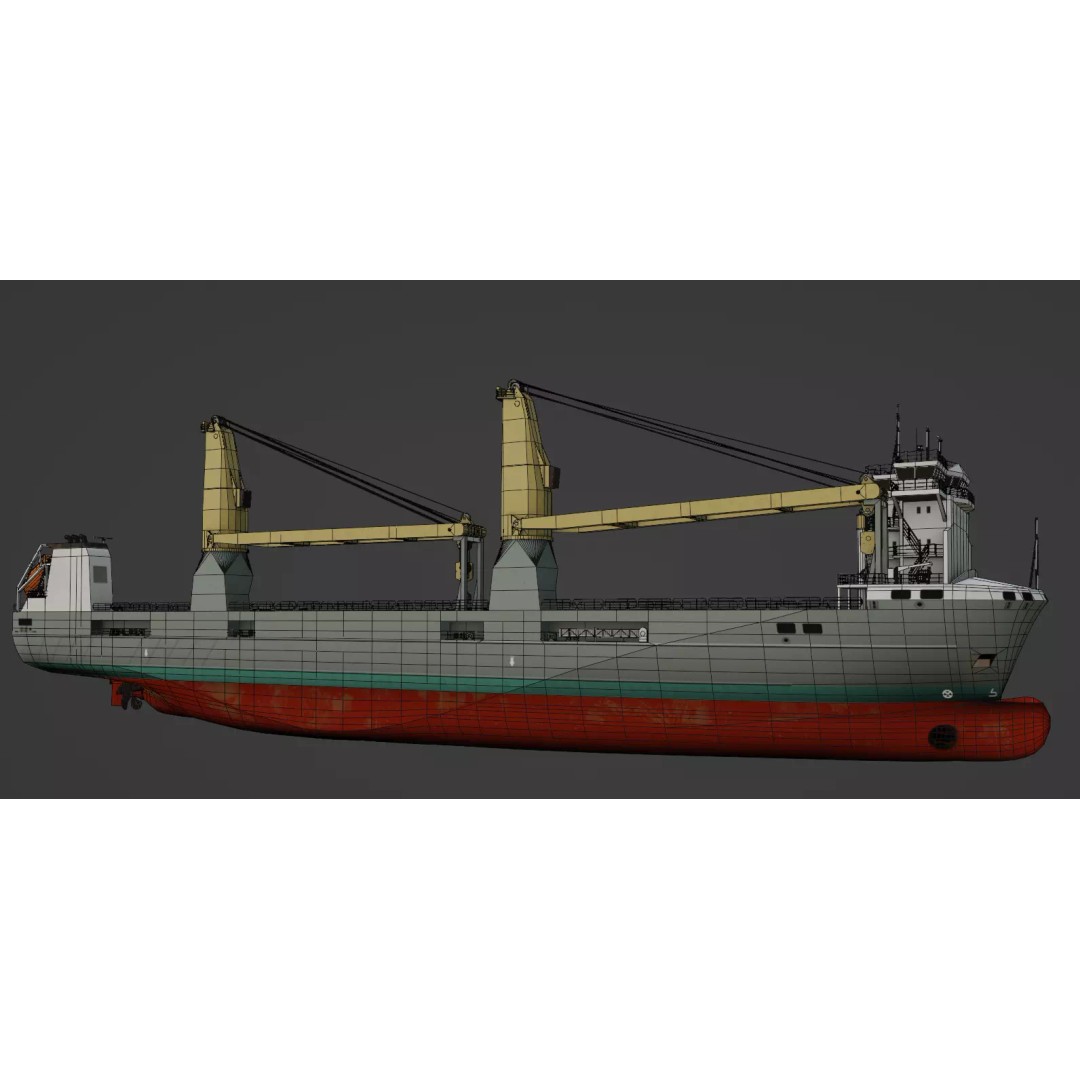 SAL Heavy Lift Vessel 3D Model – Low Poly Industrial Ship, FBX - View 10