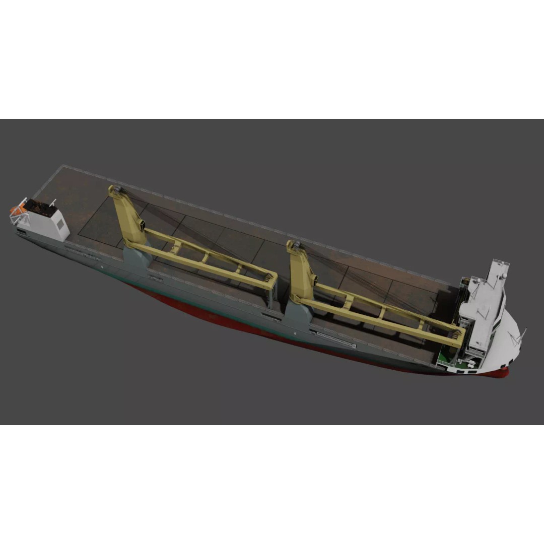 SAL Heavy Lift Vessel 3D Model – Low Poly Industrial Ship, FBX - View 12