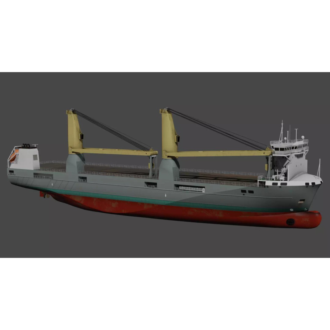 SAL Heavy Lift Vessel 3D Model – Low Poly Industrial Ship, FBX - View 2