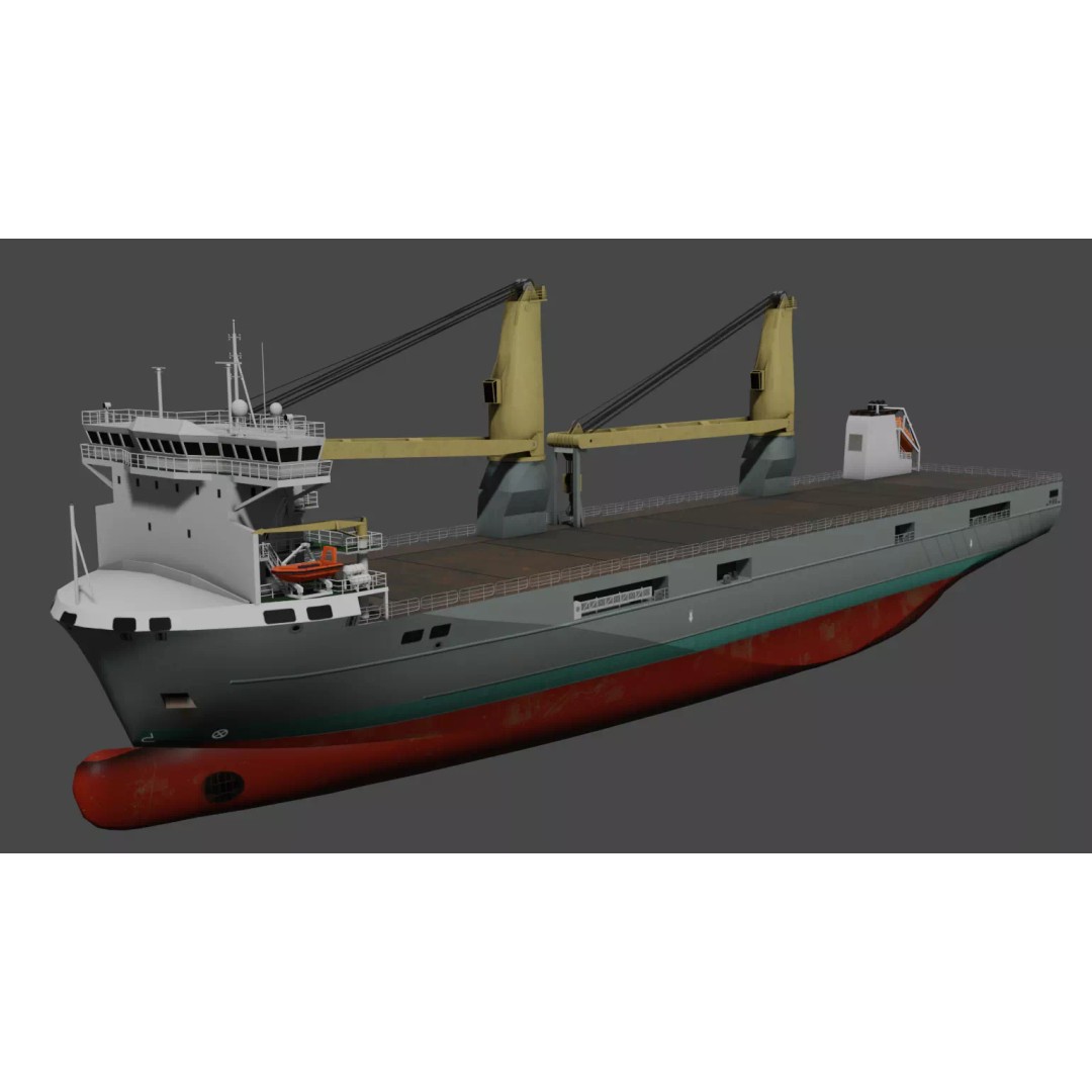 SAL Heavy Lift Vessel 3D Model – Low Poly Industrial Ship, FBX - View 4