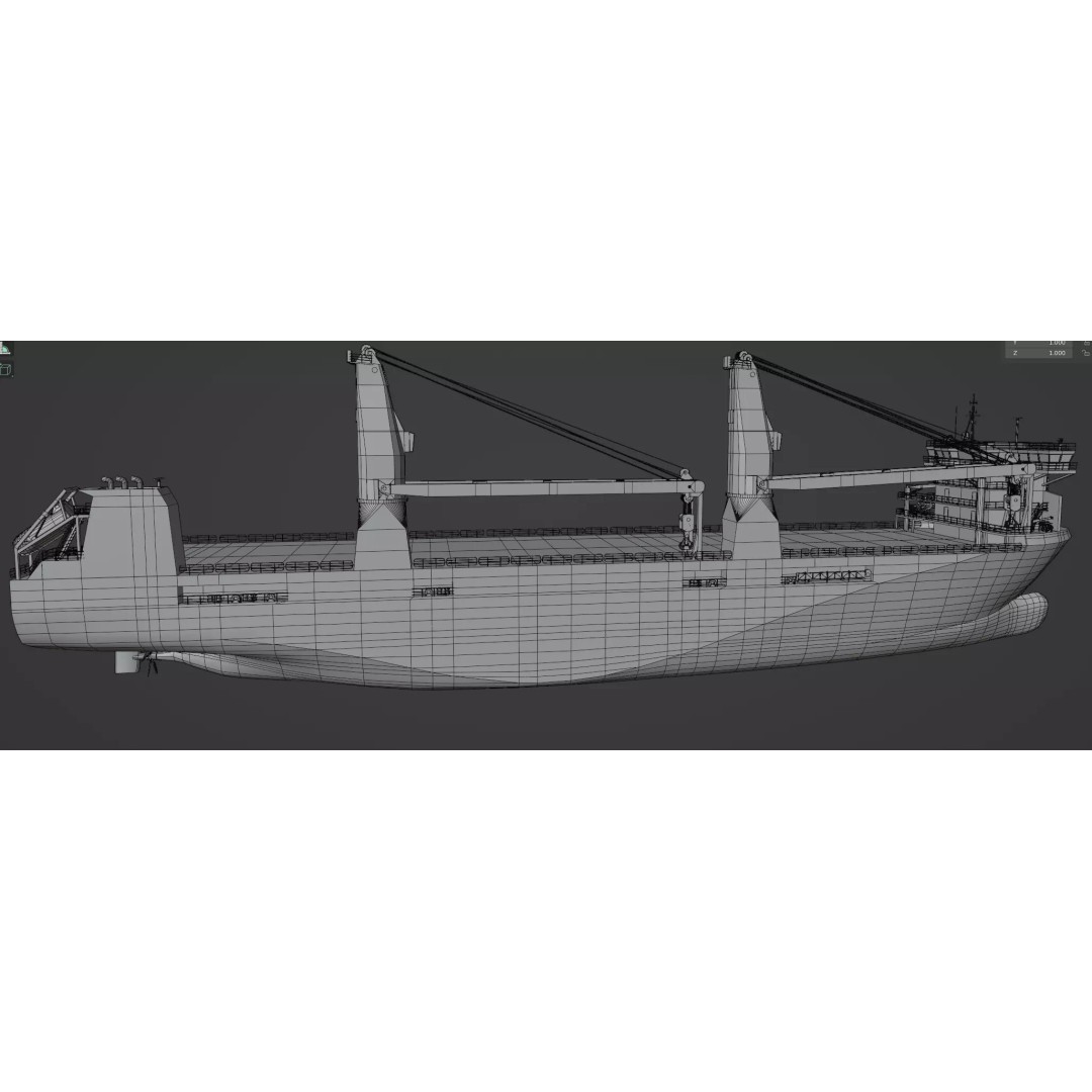 SAL Heavy Lift Vessel 3D Model – Low Poly Industrial Ship, FBX - View 6