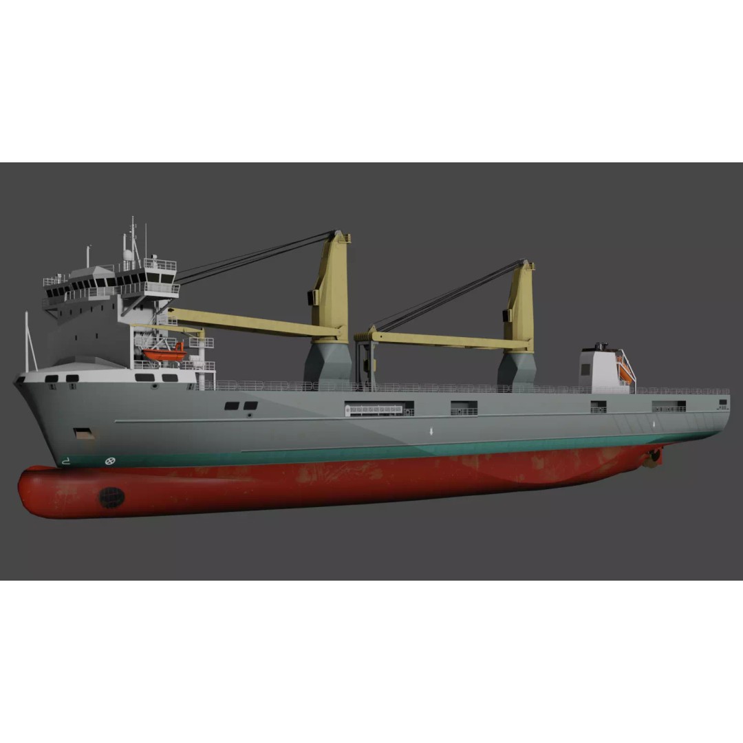 SAL Heavy Lift Vessel 3D Model – Low Poly Industrial Ship, FBX - View 7