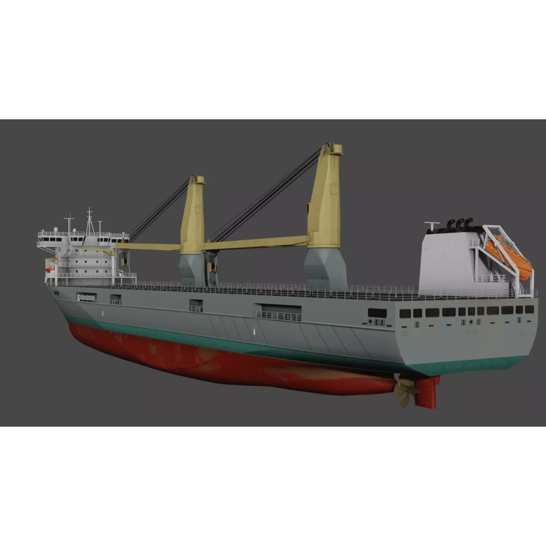 SAL Heavy Lift Vessel 3D Model – Low Poly Industrial Ship, FBX - View 8