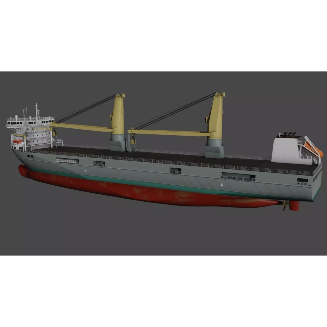 SAL Heavy Lift Vessel 3D Model – Low Poly Industrial Ship, FBX - View 9