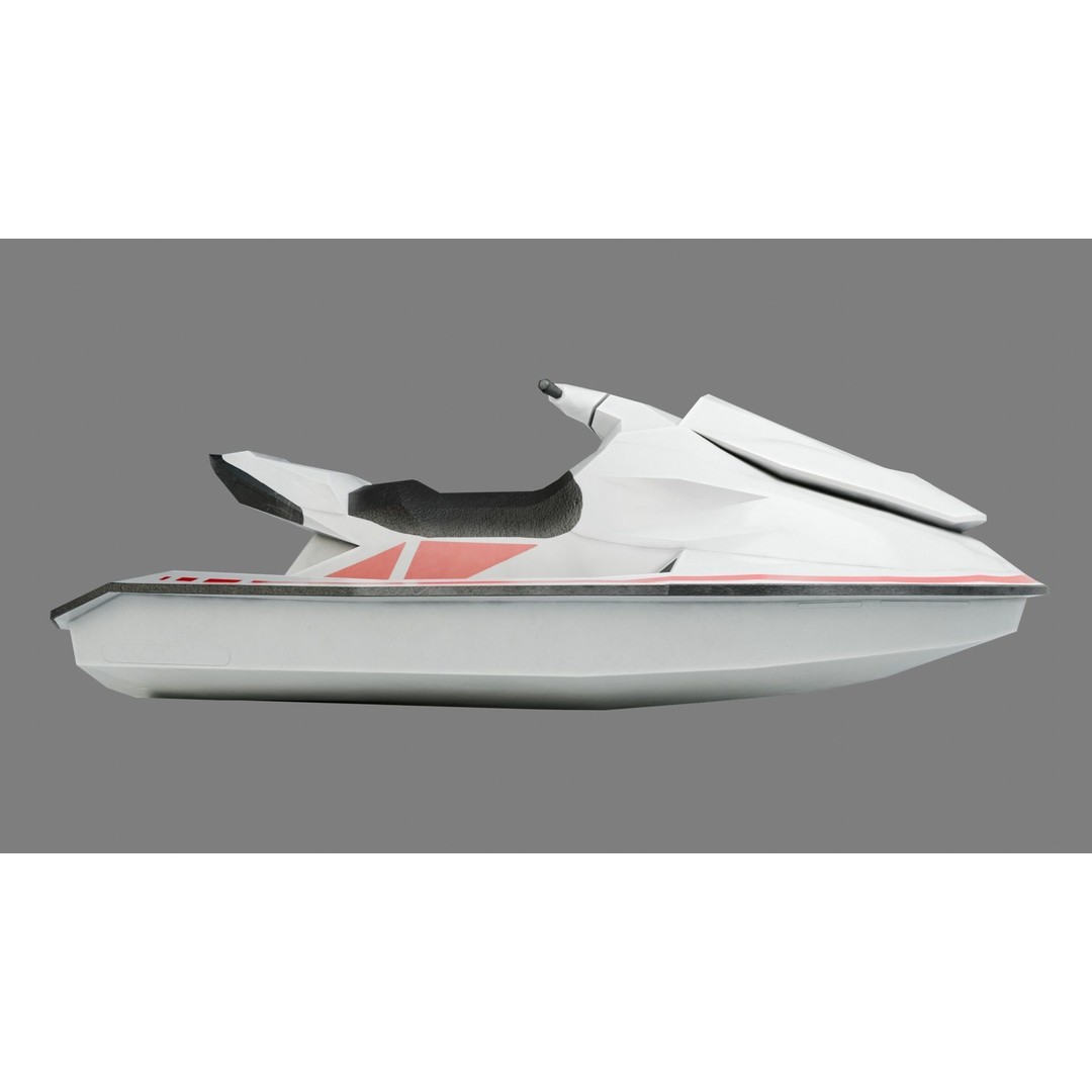 Lowpoly Jetski 3D Model – Optimized Game Asset, FBX, PBR Textures - View 10