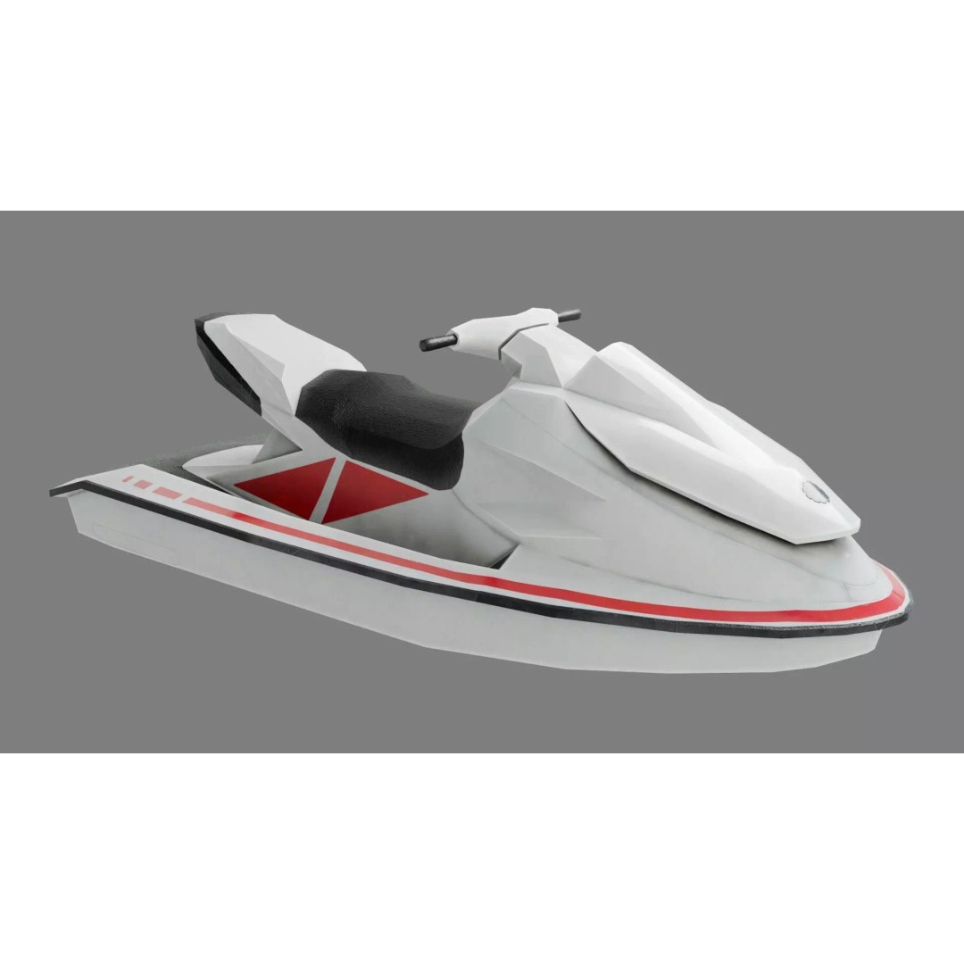 Lowpoly Jetski 3D Model – Optimized Game Asset, FBX, PBR Textures - View 2