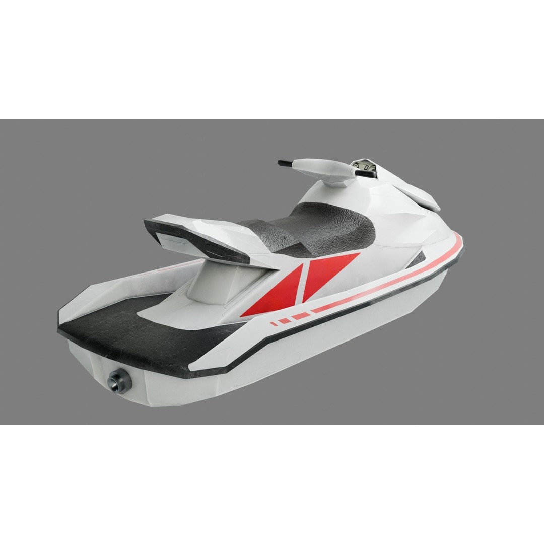 Lowpoly Jetski 3D Model – Optimized Game Asset, FBX, PBR Textures - View 5