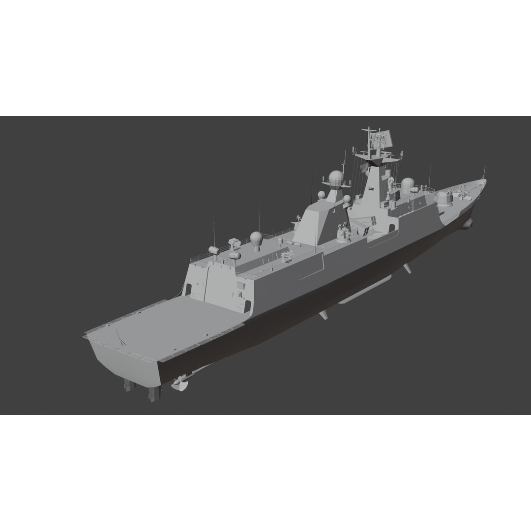 054A Frigate Ship 3D Model – Low Poly Military Watercraft, FBX, OBJ - View 15