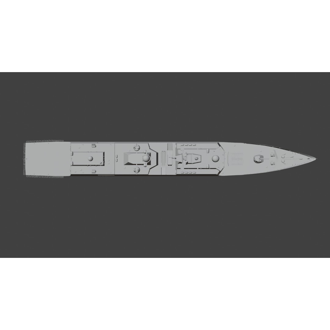 054A Frigate Ship 3D Model – Low Poly Military Watercraft, FBX, OBJ - View 16