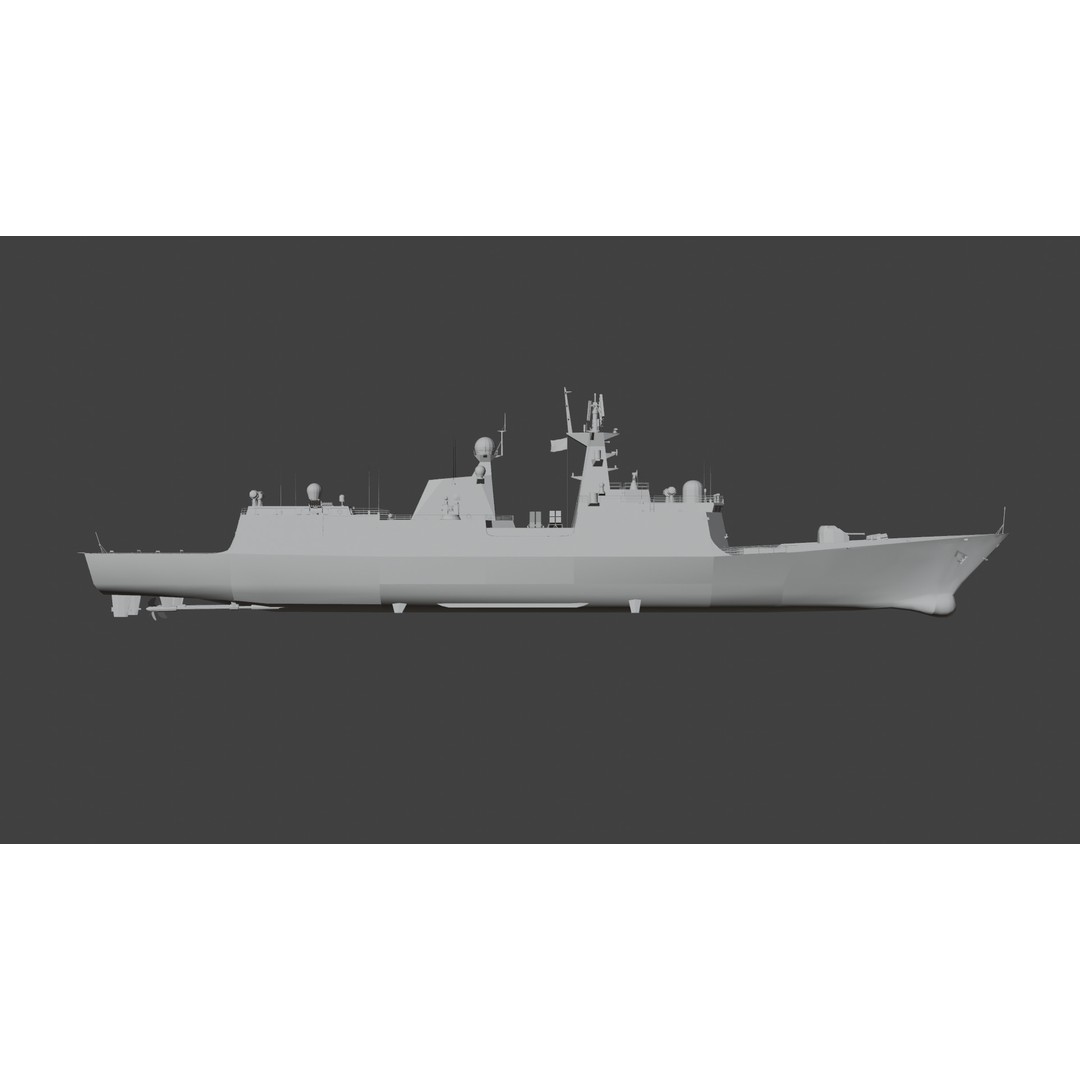 054A Frigate Ship 3D Model – Low Poly Military Watercraft, FBX, OBJ - View 17