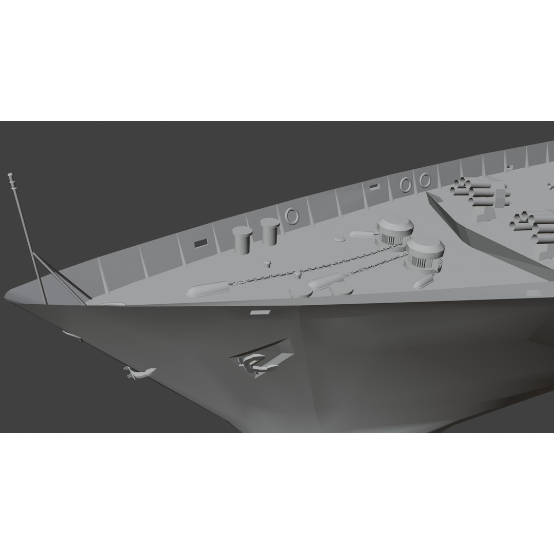 054A Frigate Ship 3D Model – Low Poly Military Watercraft, FBX, OBJ - View 20
