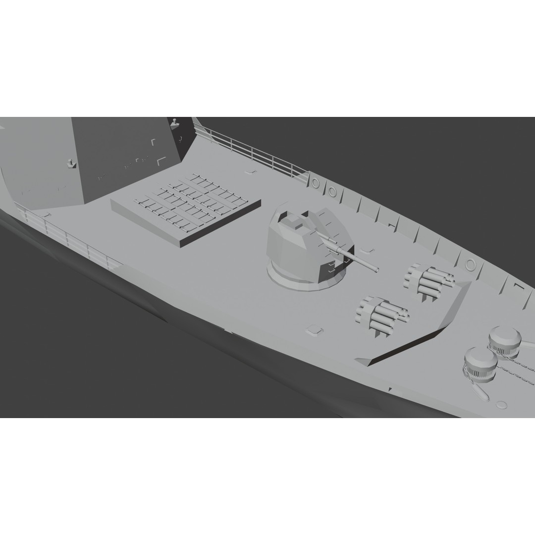 054A Frigate Ship 3D Model – Low Poly Military Watercraft, FBX, OBJ - View 21