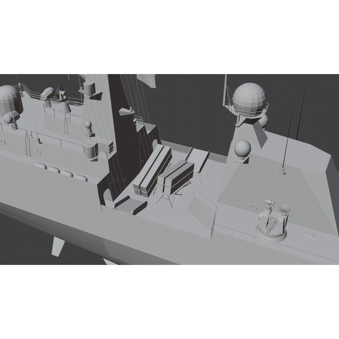 054A Frigate Ship 3D Model – Low Poly Military Watercraft, FBX, OBJ - View 23