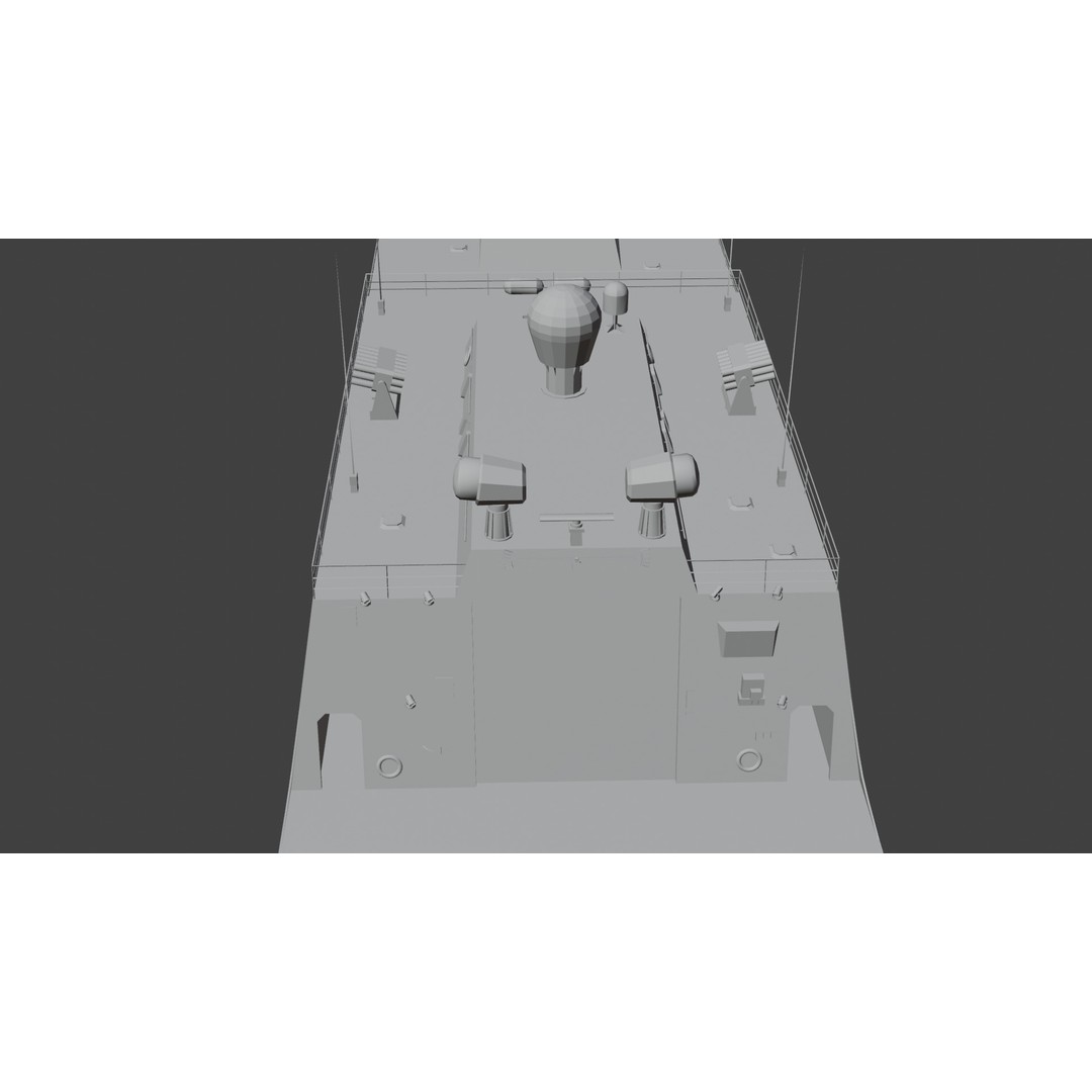 054A Frigate Ship 3D Model – Low Poly Military Watercraft, FBX, OBJ - View 24