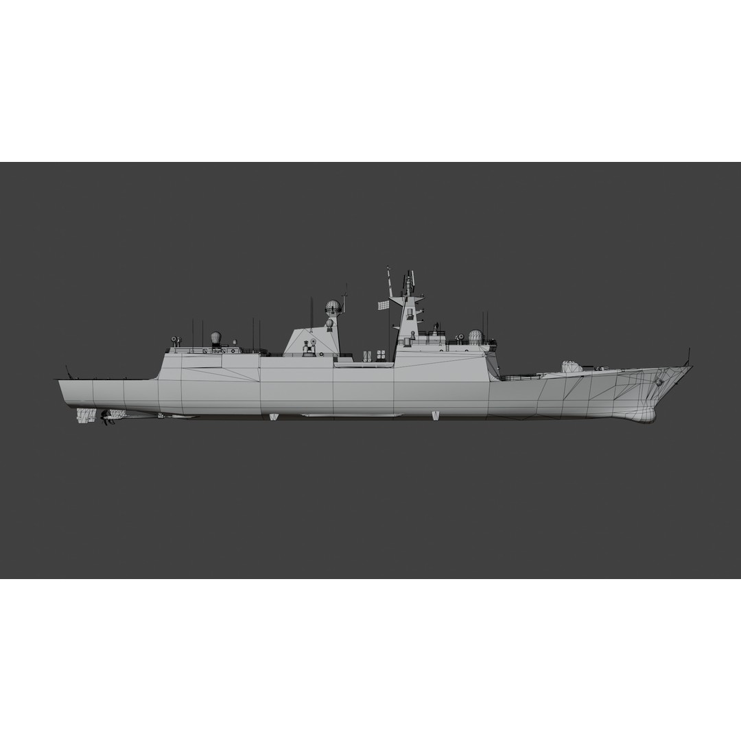 054A Frigate Ship 3D Model – Low Poly Military Watercraft, FBX, OBJ - View 29