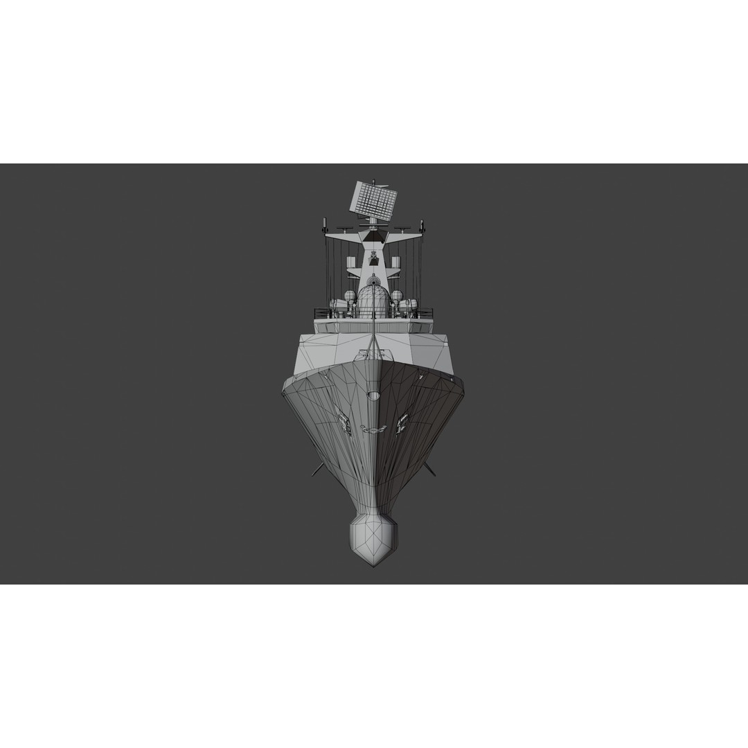 054A Frigate Ship 3D Model – Low Poly Military Watercraft, FBX, OBJ - View 30