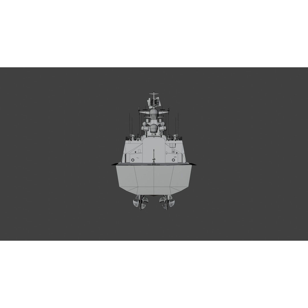 054A Frigate Ship 3D Model – Low Poly Military Watercraft, FBX, OBJ - View 31
