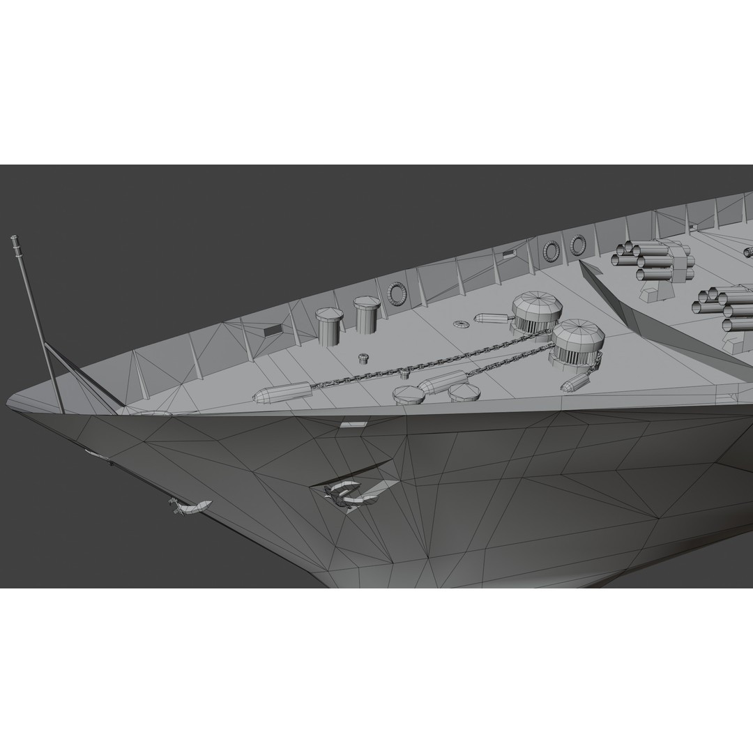 054A Frigate Ship 3D Model – Low Poly Military Watercraft, FBX, OBJ - View 32