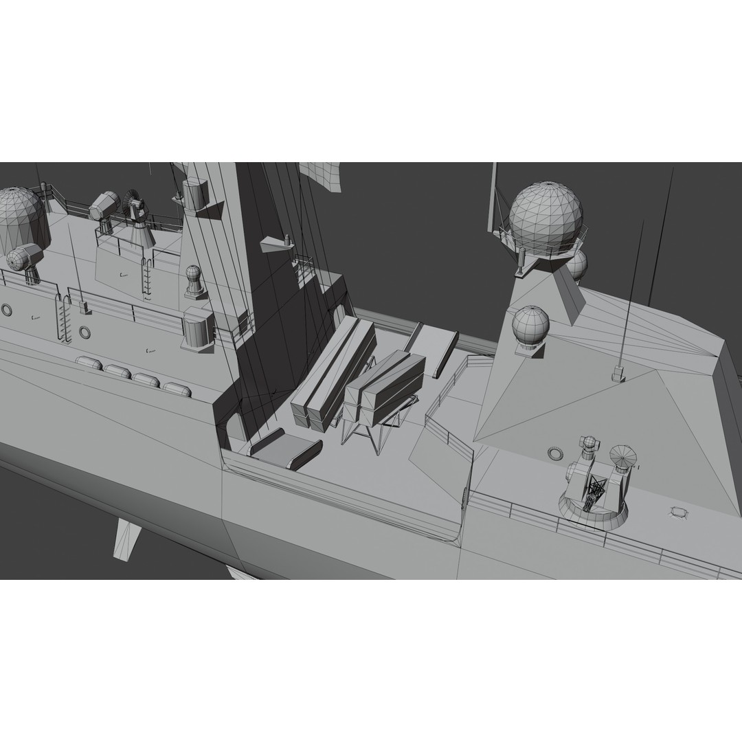 054A Frigate Ship 3D Model – Low Poly Military Watercraft, FBX, OBJ - View 35