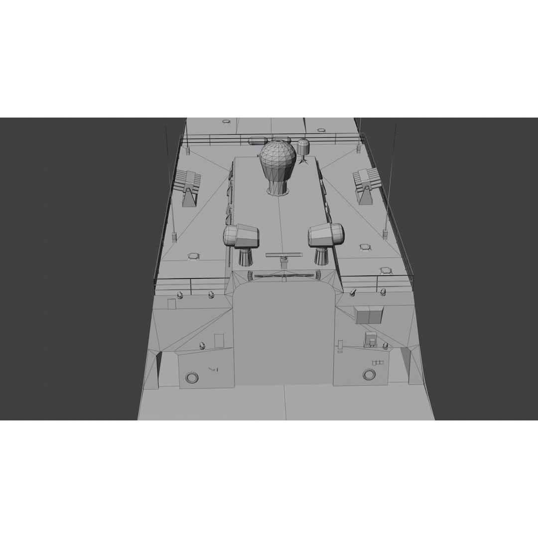 054A Frigate Ship 3D Model – Low Poly Military Watercraft, FBX, OBJ - View 36