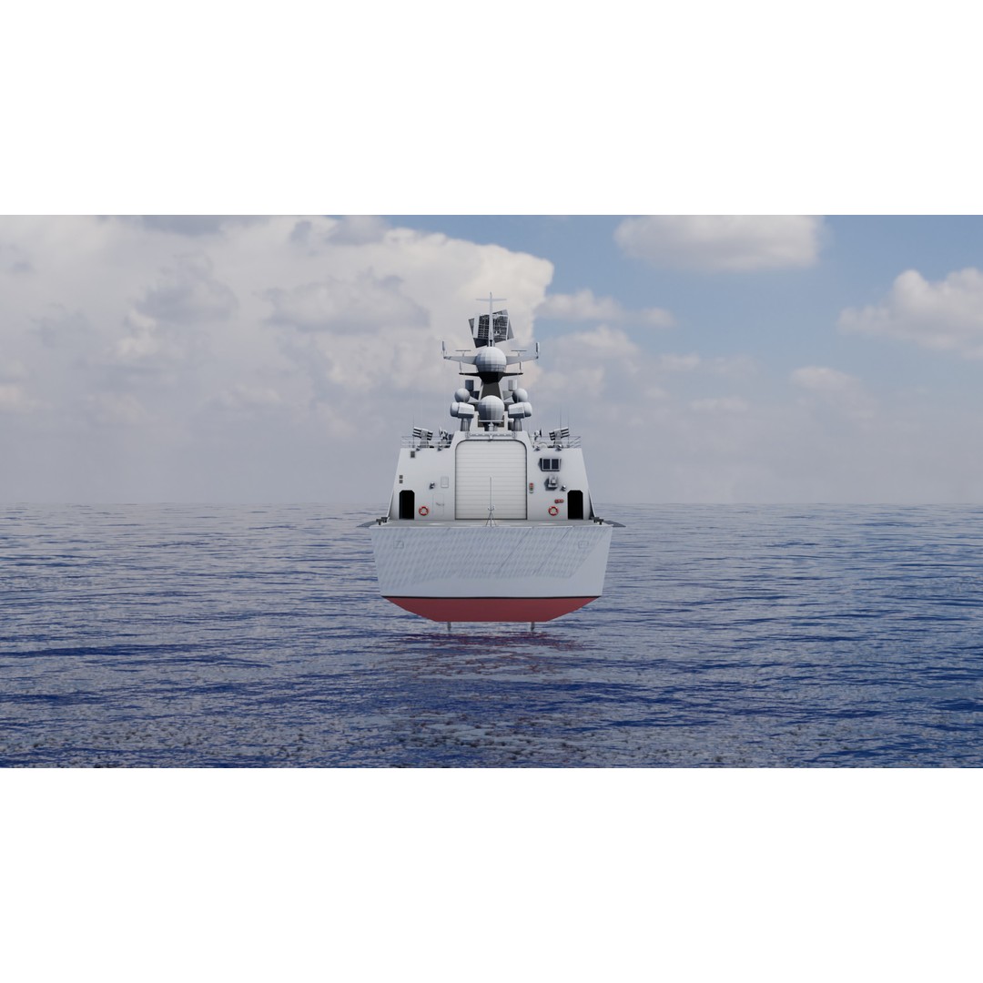 054A Frigate Ship 3D Model – Low Poly Military Watercraft, FBX, OBJ - View 7