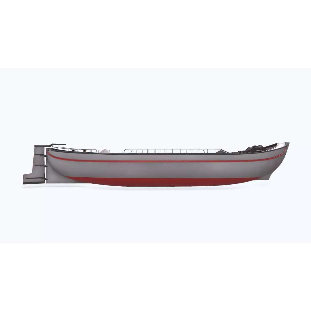 Small River Barge Boat 3D Model – Low Poly PBR Game Asset, FBX - View 13
