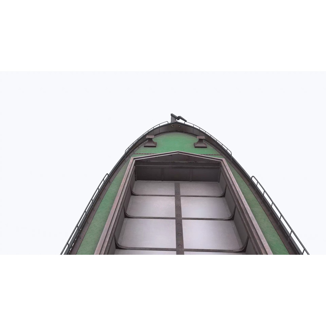 Small River Barge Boat 3D Model – Low Poly PBR Game Asset, FBX - View 31