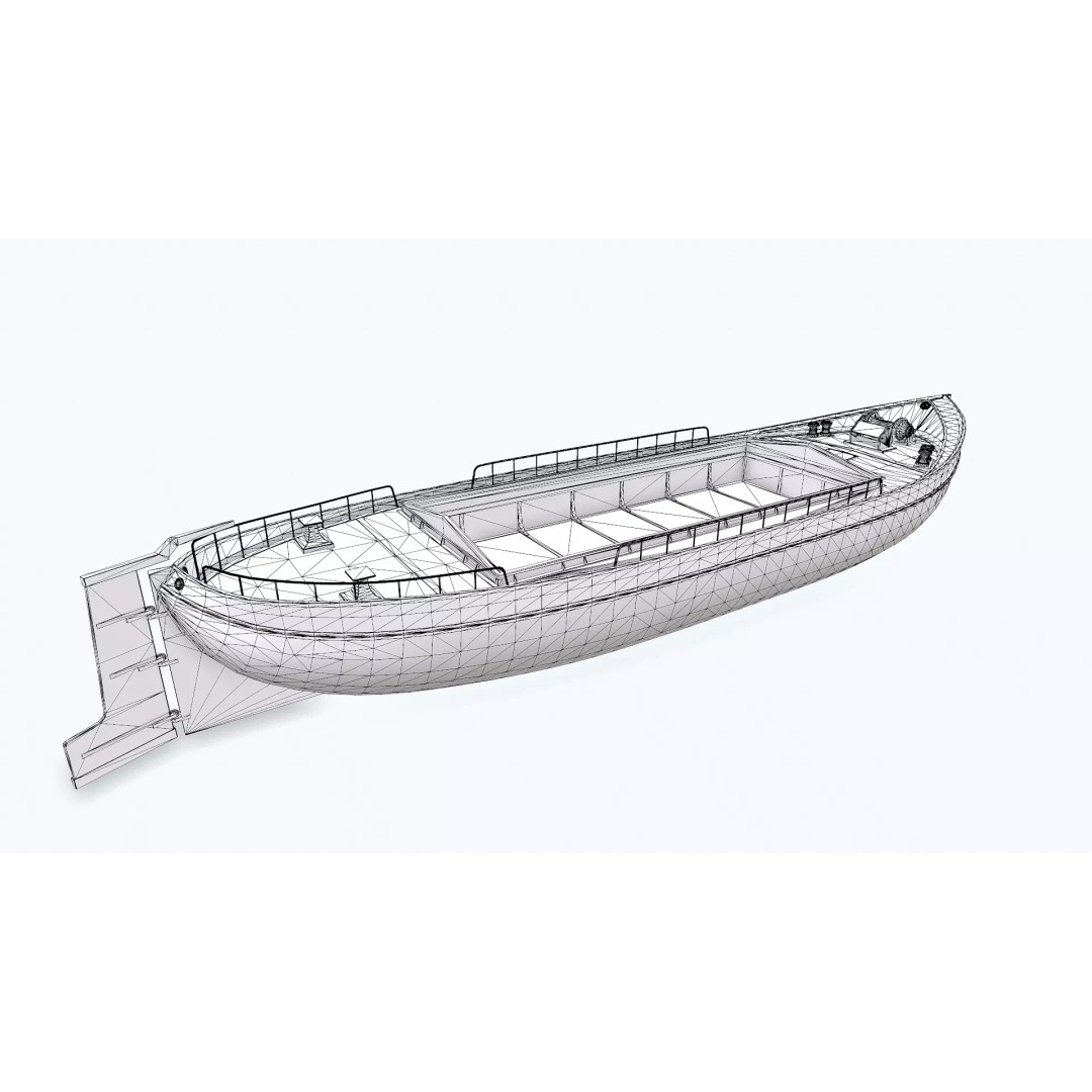 Small River Barge Boat 3D Model – Low Poly PBR Game Asset, FBX - View 33