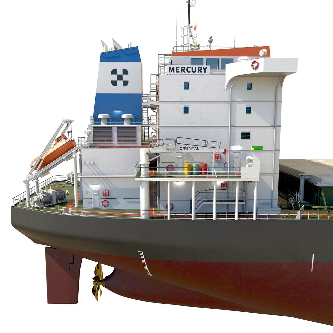 Bulk Carrier 3D Model – Industrial Vessel, PBR Textures, FBX, OBJ