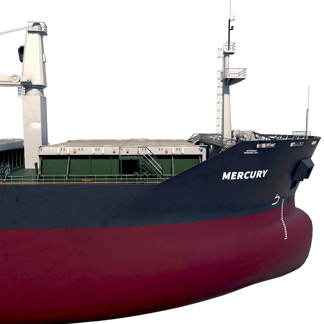 Bulk Carrier 3D Model – Industrial Vessel, PBR Textures, FBX, OBJ - View 11