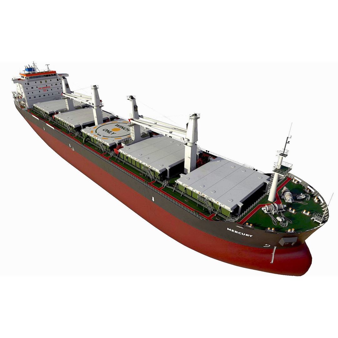 Bulk Carrier 3D Model – Industrial Vessel, PBR Textures, FBX, OBJ - View 3