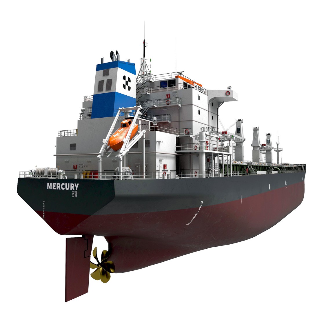 Bulk Carrier 3D Model – Industrial Vessel, PBR Textures, FBX, OBJ - View 4