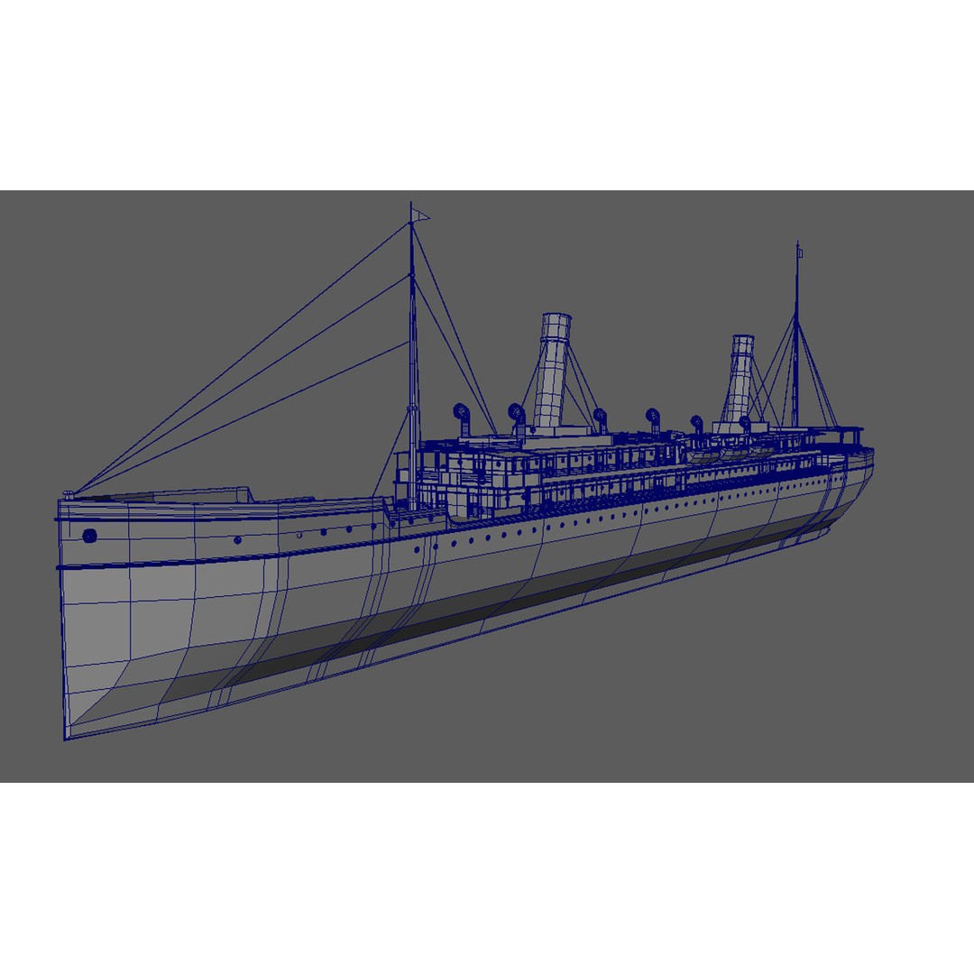 Steamship 3D Model – Low Poly Historic Vessel, Blender & FBX
