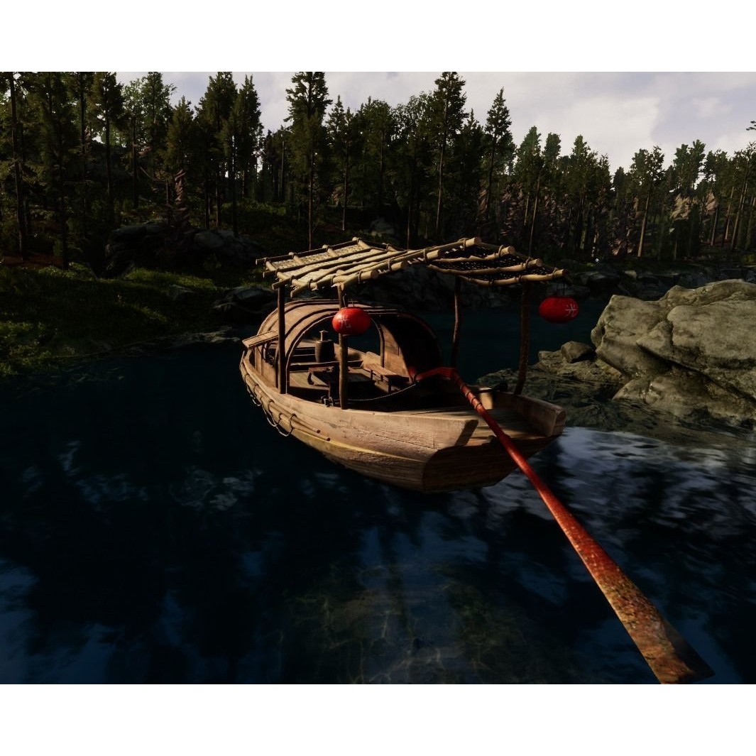 Old Chinese Boat 3D Model – Low Poly Historic Watercraft, FBX - View 15