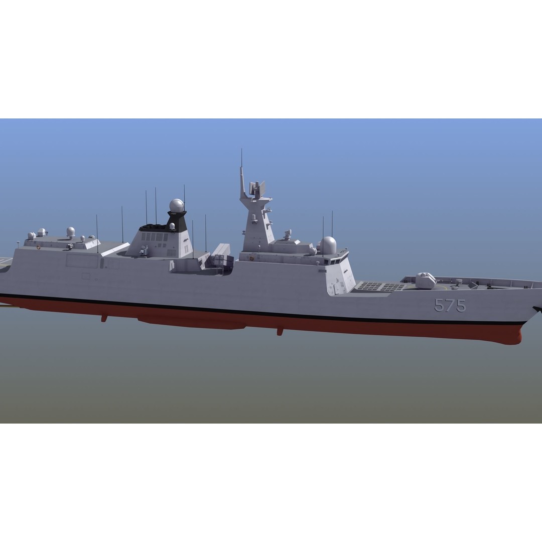 Type054A Chinese Guided Missile Frigate 3D Model – PBR Game Asset, FBX, OBJ - View 10