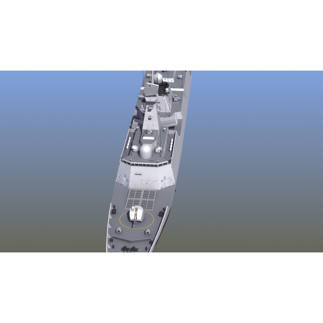 Type054A Chinese Guided Missile Frigate 3D Model – PBR Game Asset, FBX, OBJ - View 11